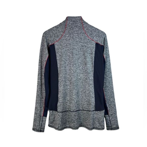 Athleta Gray Blue Pullover Running Wild Colorblock Half Zip Sweater Size M - Picture 2 of 9
